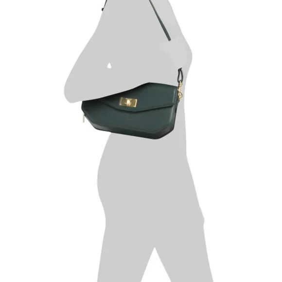 NWT MONCRIEF LONDON Taylor Forest Green Leather Shoulder Bag - Picture 10 of 10